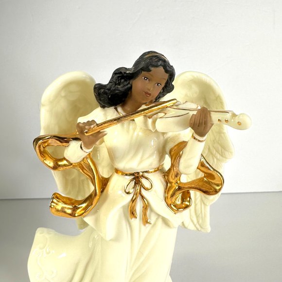 African American Vintage Angel Ceramic with Lyre/Violin (Musical) - Picture 2 of 10